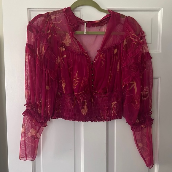 Free People Tops - free people lace and mesh top